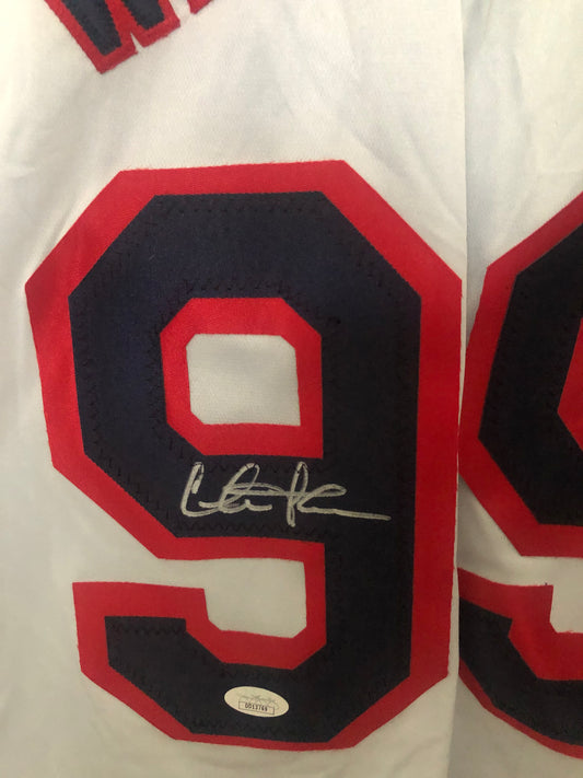 Charlie Sheen signed Indians custom jersey MAJOR LEAGUE with JSA White