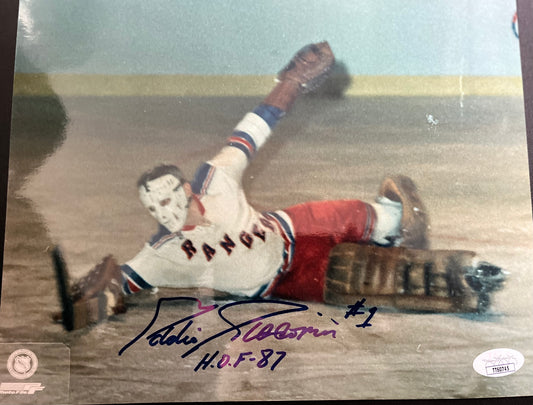 Rangers Eddie Giacomin signed 8x10 photo HOF
