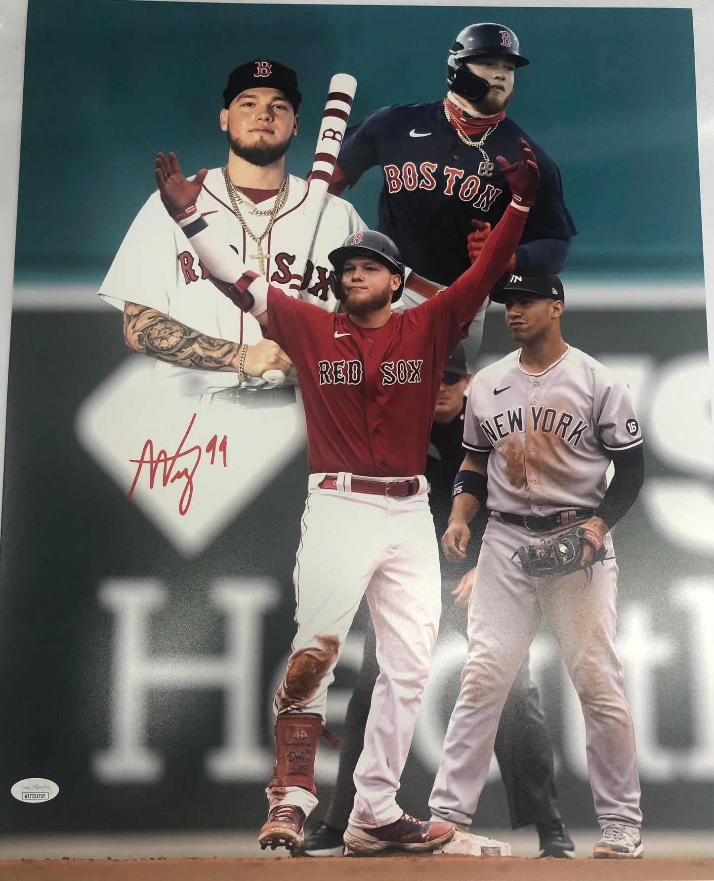 Red Sox Alex Verdugo signed 16x20 with JSA Witness