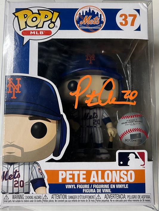 Mets Pete Alonso signed "Pin Stripe" Funko POP