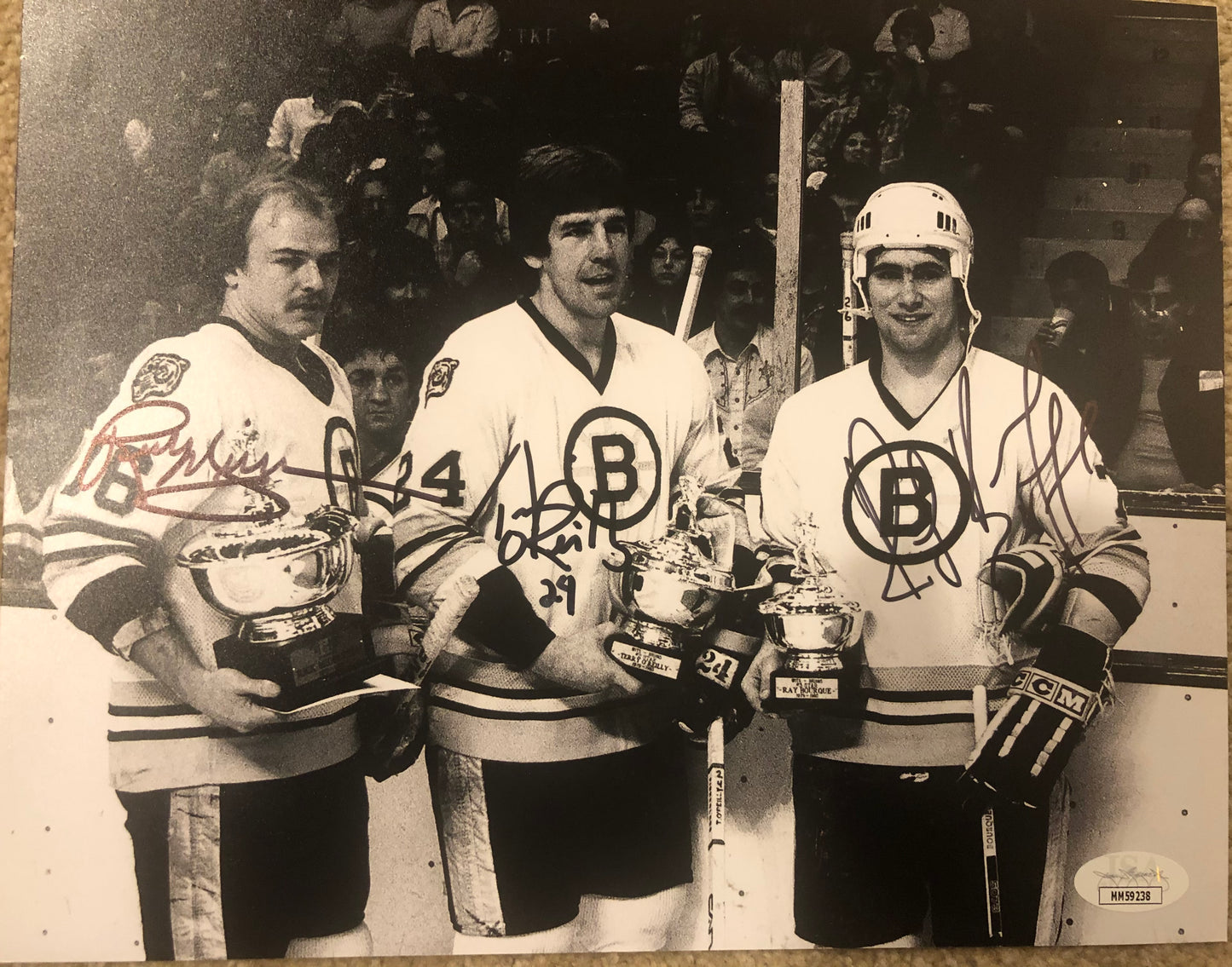 Bourque, Middleton and O Reilly signed 8x10