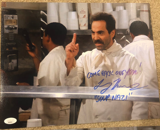 Larry Thomas signed 11x14 Seinfeld with 2 inscriptions and JSA Cert