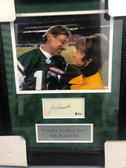 Joe Namath custom framed cut signature with Beckett Cert. (photo is a little grainy)
