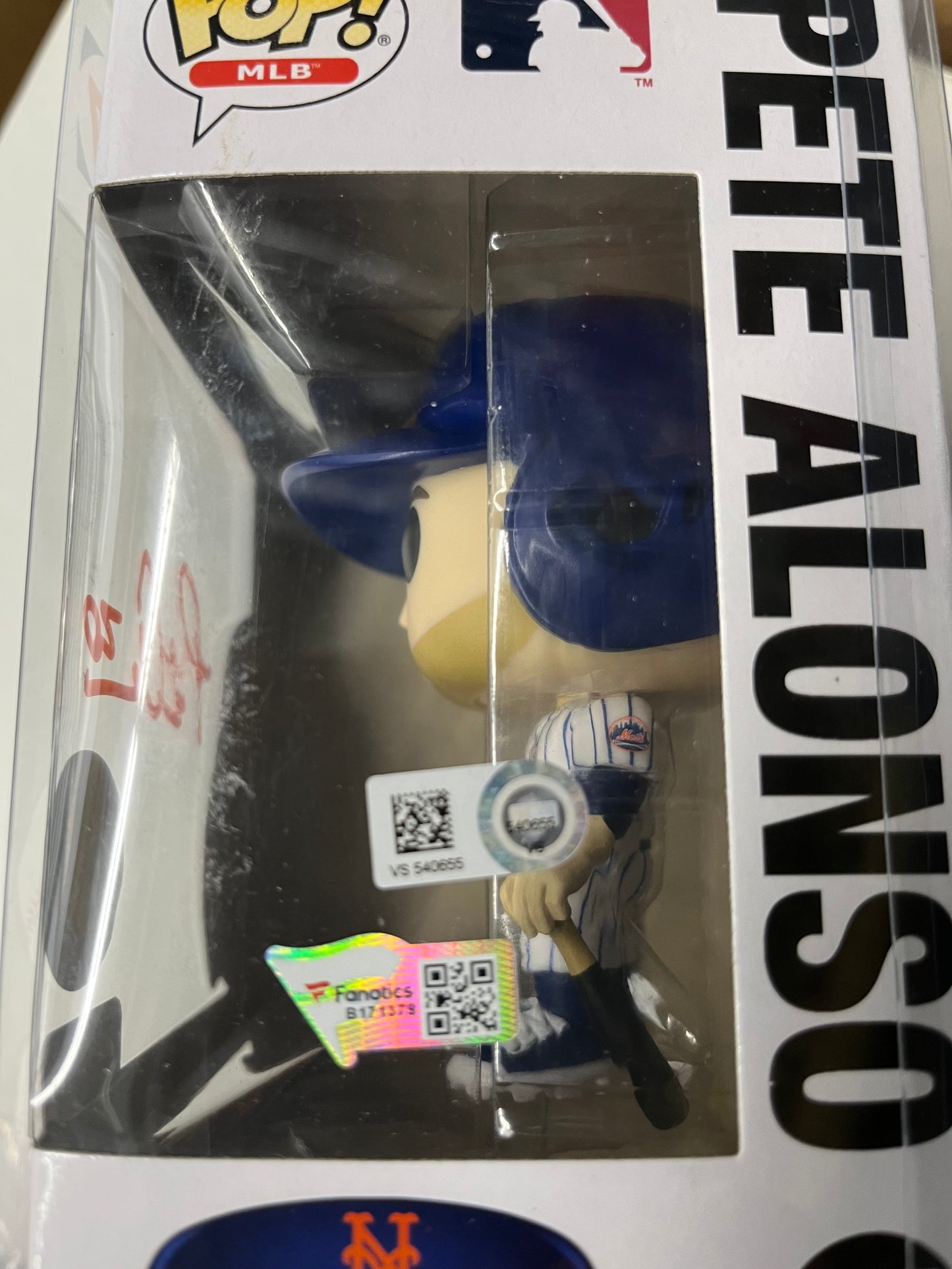 Mets Pete Alonso signed "Pin Stripe" Funko POP