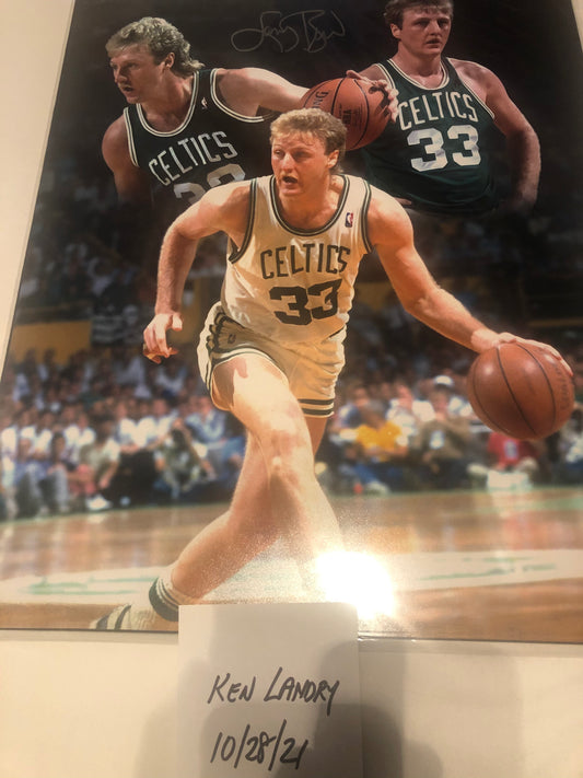 Larry Bird Custom signed 16x20 with Bird Hologram