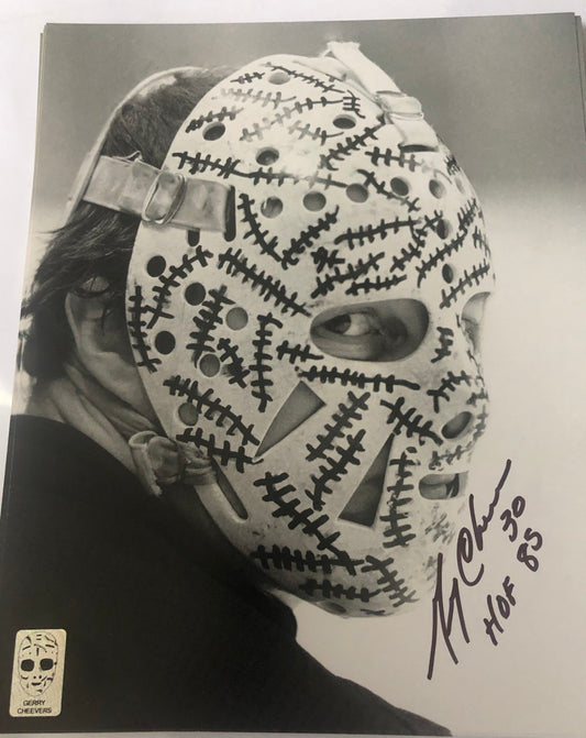 Bruins HOF Gerry Cheevers signed 8x10