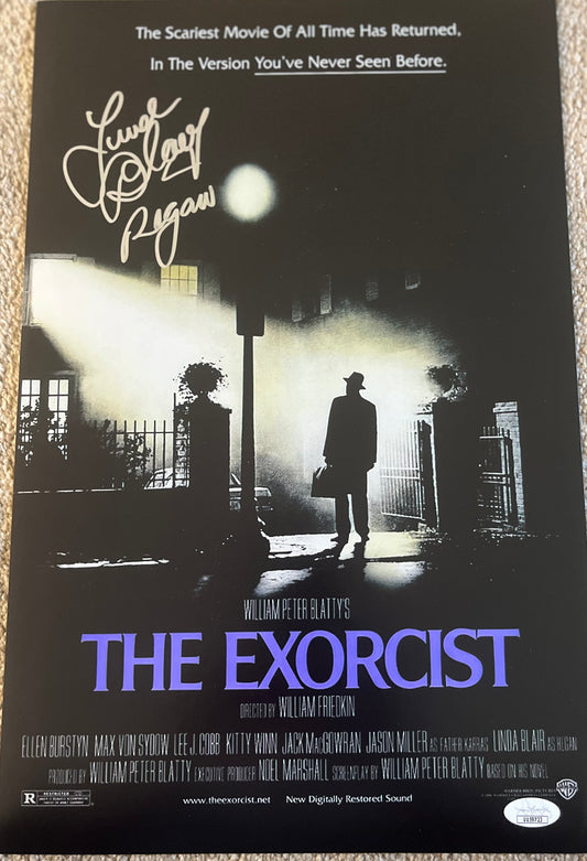 Exorcist Linda Blair signed 10x18 movie poster photo