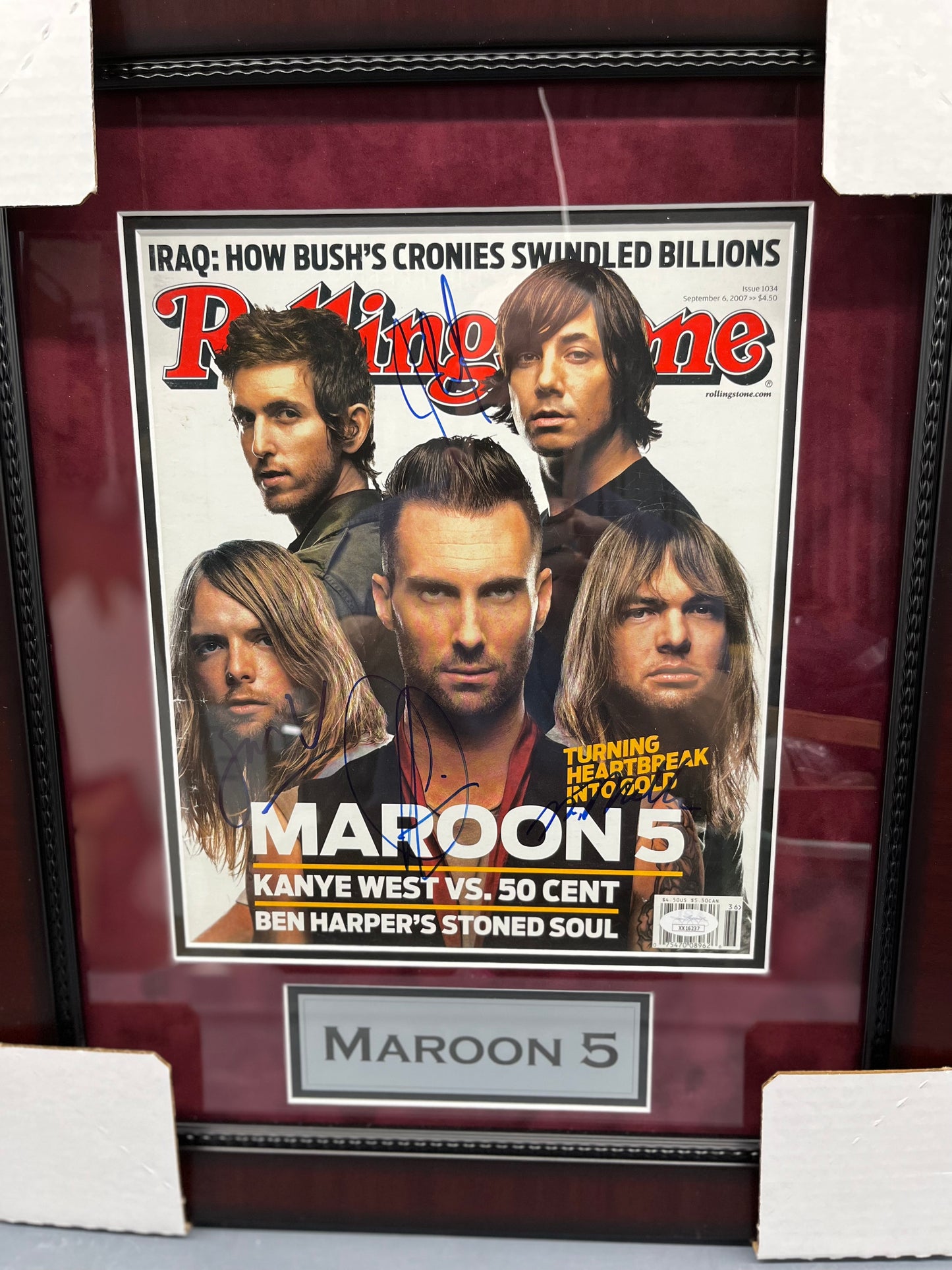 MAROON 5 Signed Rolling Stone cover by 4 members