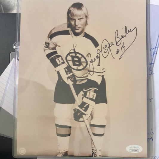 Boston Bruins Garnet "Ace" Bailey signed 8x10 w/ JSA certification Deceased
