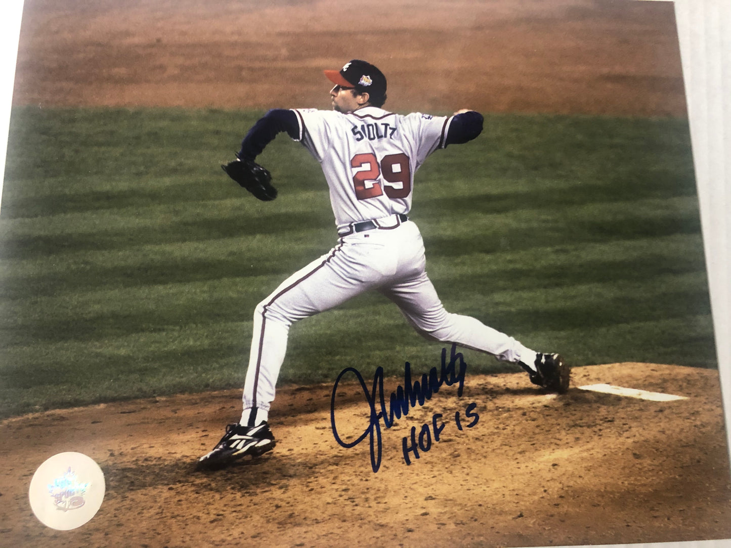 John Smoltz signed 8x10 Atlanta Braves JSA cert