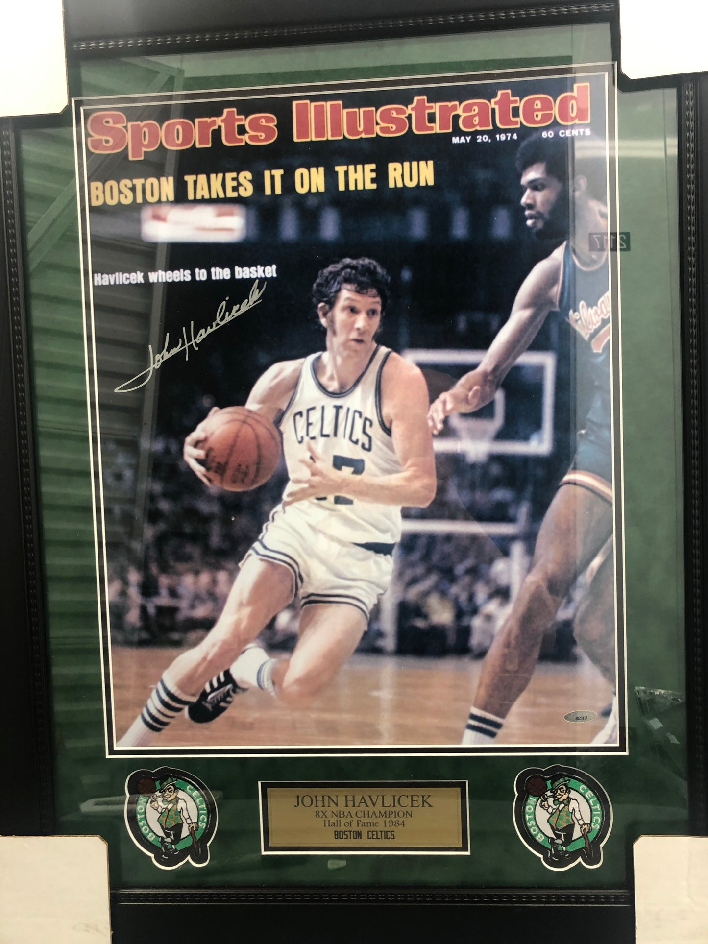 Celtics John Havlicek signed and framed 16x20 with TriStar cert Deceased
