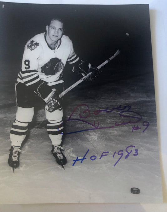 Bobby Hull signed 8x10. Chicago Black Hawks HOF