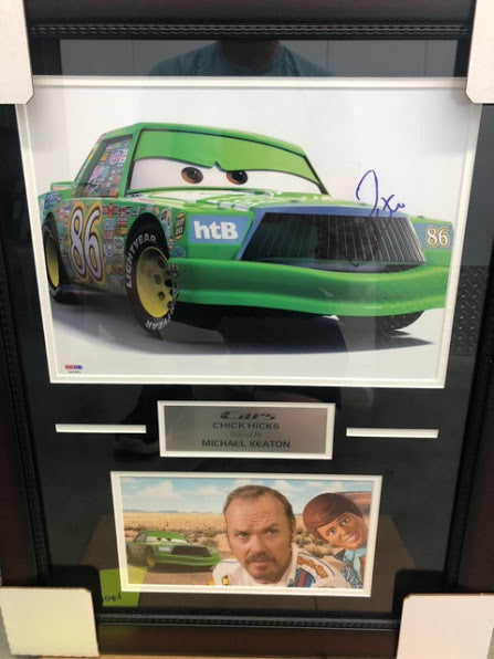 Micheal Keaton signed "CARS" 11X14 Custom framed w/PSA/DNA
