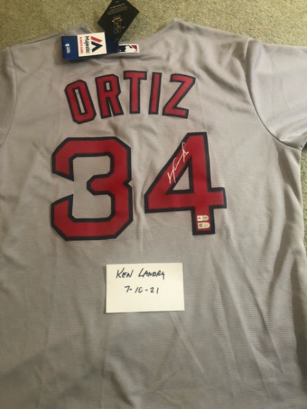 David Ortiz Autographed and Framed White Red Sox Jersey