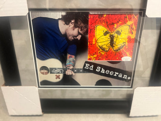 ED SHEERAN SIGNED AND CUSTOM FRAMED AND MATTED CD  OVERPASS GRAFFITI W/JSA
