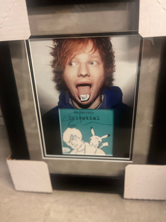 ED SHEERAN SIGNED AND CUSTOM FRAMED AND MATTED CD "CELEATIAL"  W/JSA