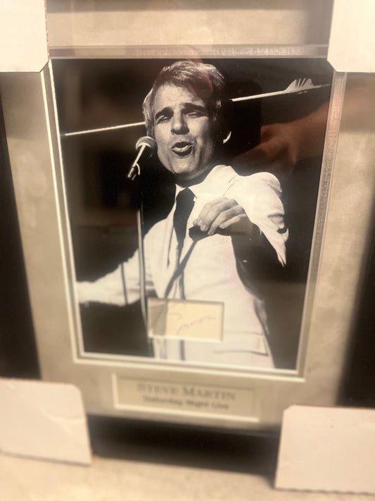 STEVE MARTIN CUSTOM FRAMED ANS MATTED CUT W/JSA