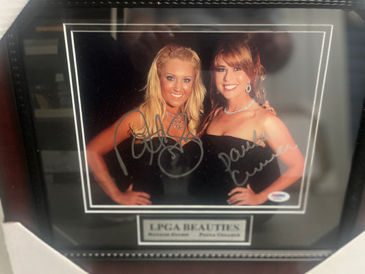 LPGA BEAUTIES NATALIE GULBUS & PAULA CREAMER SIGNED AND CUSTOM FRAMED W /PSA