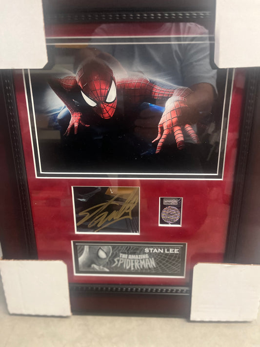 STAN LEE SIGNED CUSTOM FRAMED AND MATTED CUT AUTO WITH 2 CERTIFICATIONS