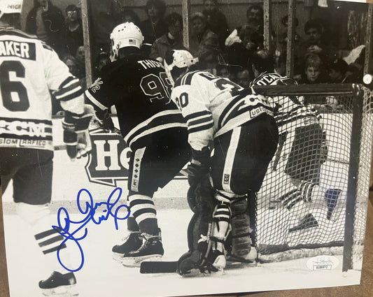 Alan Thicke signed 8x10  GROWING PAINS    rare charity hockey picture  JSA deceased