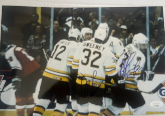 BRUINS RAY BOURQUE &DON SWEENEY SIGNED 8X12 PHOTO   W.JSA