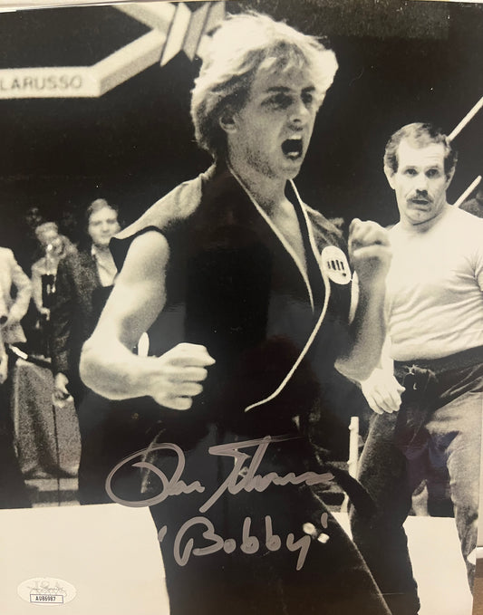 Ron Thomas signed 8x10 RARE Karate Kid w/Bobby inscription  JSA   Deceased