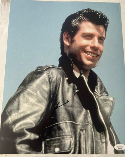 JOHN TRAVOLTA SIGNED 11X14 GREASE WITH JSA CERT