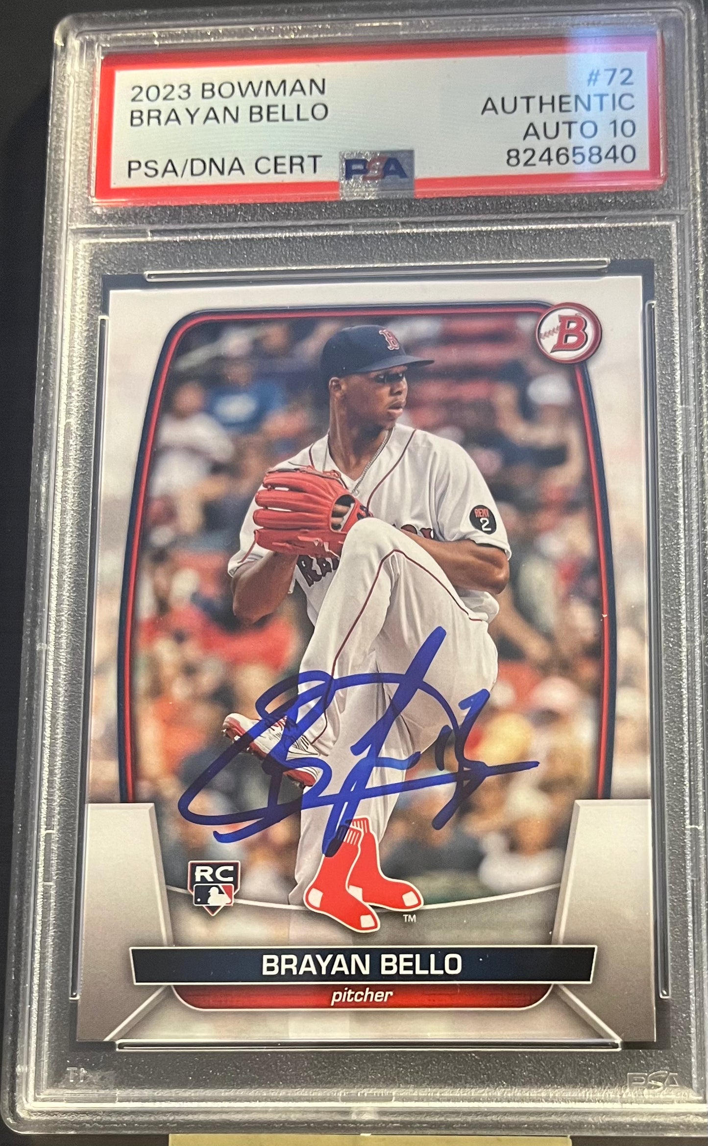 Red Sox Rookie Star Brayan Bello signed 2023 Bowman RC  PSA10