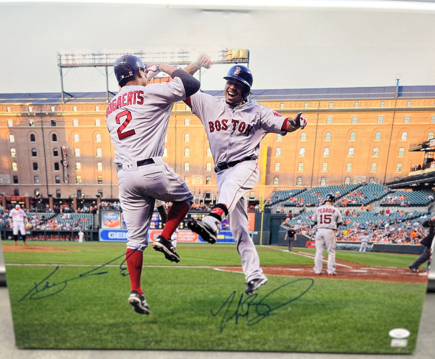 Red Sox Mookie Betts & Xander Boegarts signed 16x20 stretched canvas
