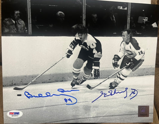 Bobby Orr & Henri Richard dual  signed 8x10 with  GNR &  PSA/DNA