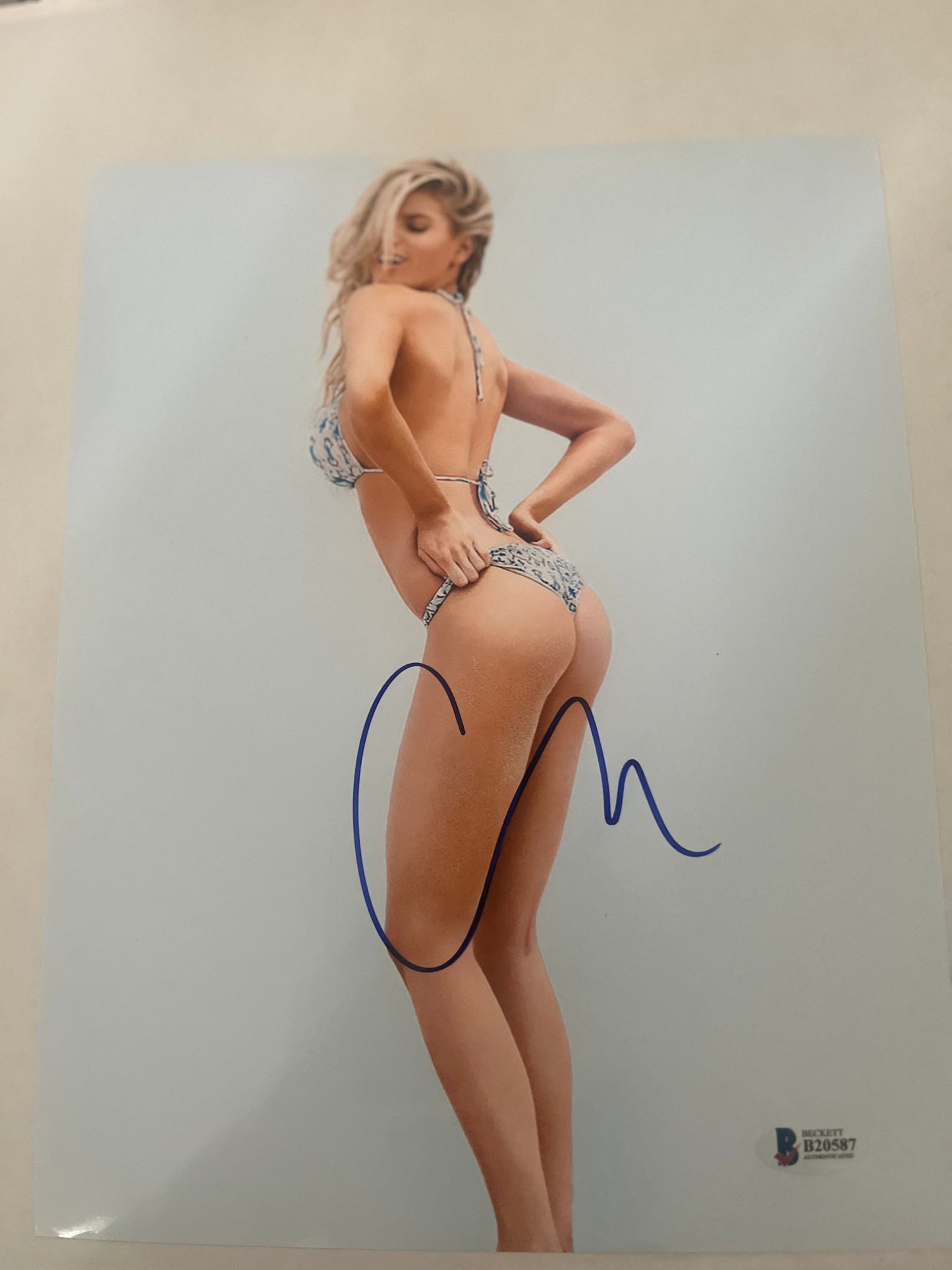 CHARLOTTE MCKINNEY SIGNED 8X10  "CARLS JR" MODEL  W/ BECKETT