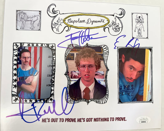 NAPOLEON DYNAMITE  SIGNED 8X10 BY HEDER/RAMIREZ /BUELL w/JSA.   RARE