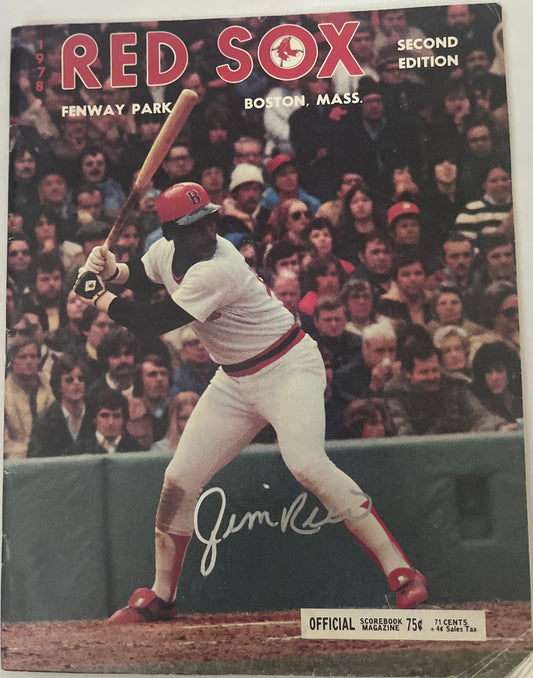 RED SOX HOF JIM RICE SIGNED 1978GAME DAY PROGRAM W/SURE SHOT CERT