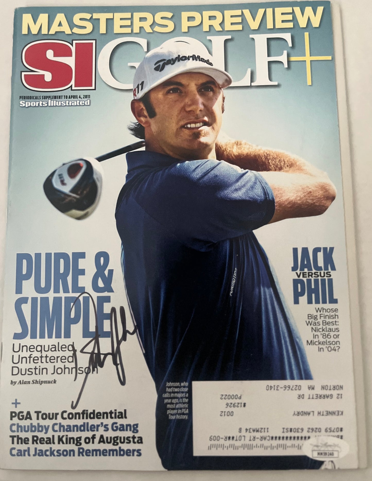 DUSTIN JOHNSON SIGNED GOLF SI  MAGAZINE W/JSA