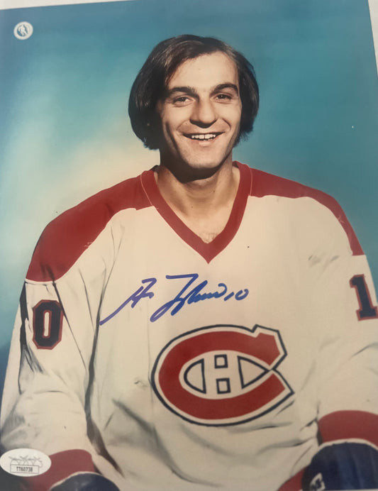 MONTREAL LEGEND HOF GUY LAFLEUR SIGNED 8X10 W/JSA   DECEASED