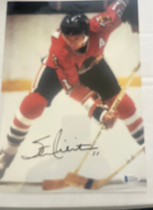 STAN MIKITA SIGNED 8X10 CHICAGO HOF    W/JSA    DECEASED