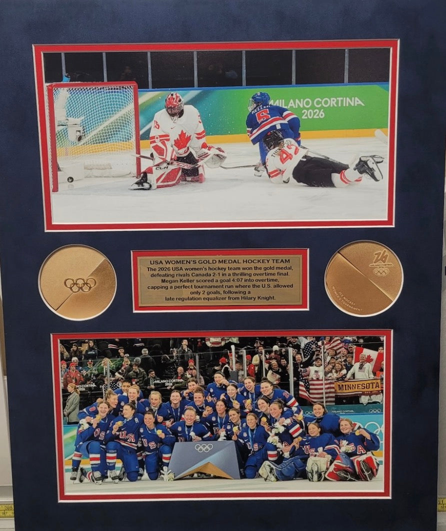 2026 OLYMPIC WOMENS GOLD MEDAL CELEBRATING 16x20 CUSTOM FRAME