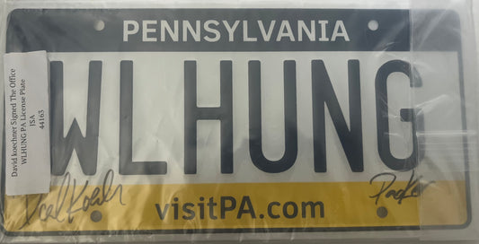 David Koechner signed The Office License plate w/ Inscription  JSA Cert