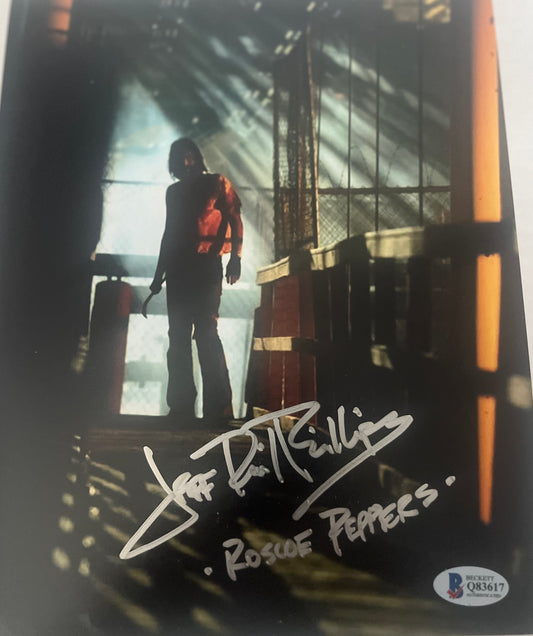 Jeff Daniel Phillips signed 8x10  "31" with character inscription   Becket Cert
