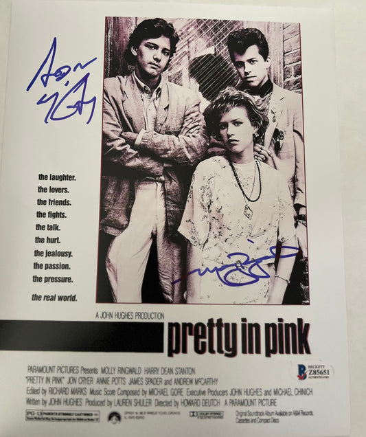 PRETTY IN PINK SIGNED CAST PHOTO BY RINGWALD & MCCARTHY  JSA