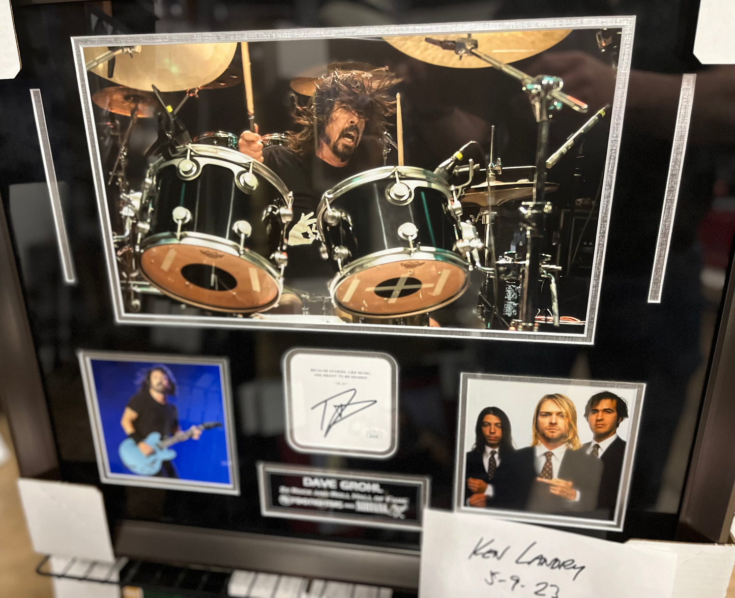 Foo Fighters Dave Grohl signed cut autograph  Profressionally mattted and framed