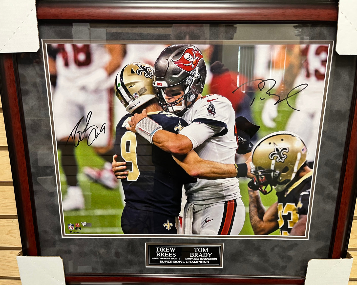 Tom Brady and Drew Brees an signed 16x20  Profressionally mattted and framed to 22x24