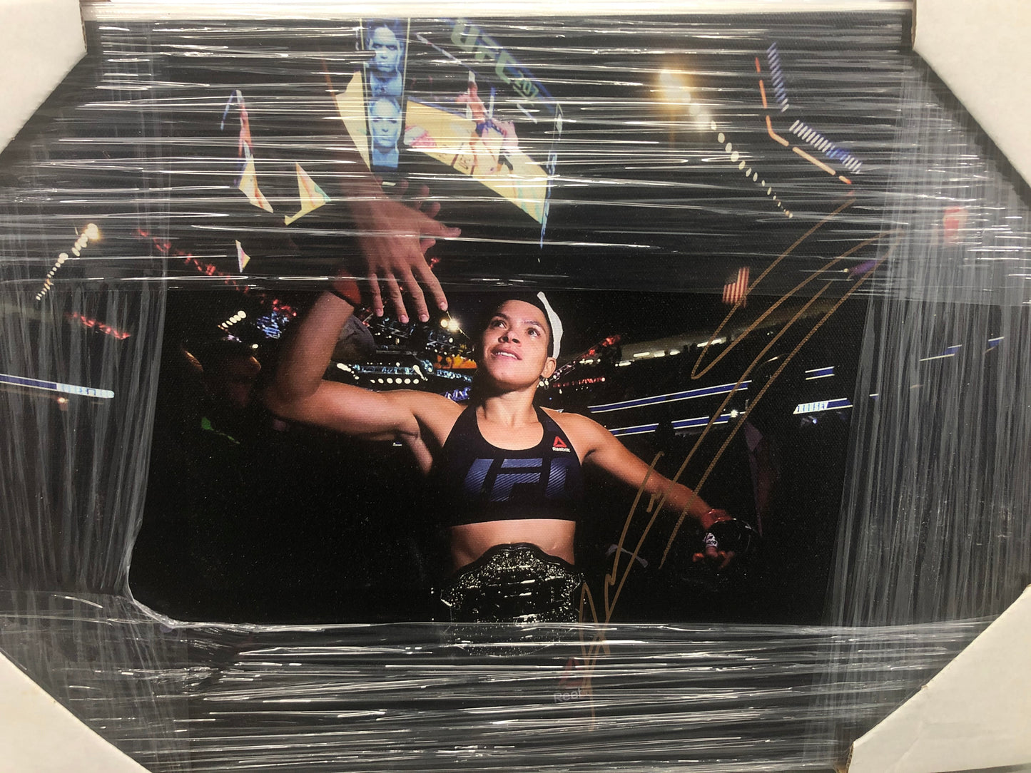 Amanda Nunes signed 11x14 stretched canvas with JSA witness