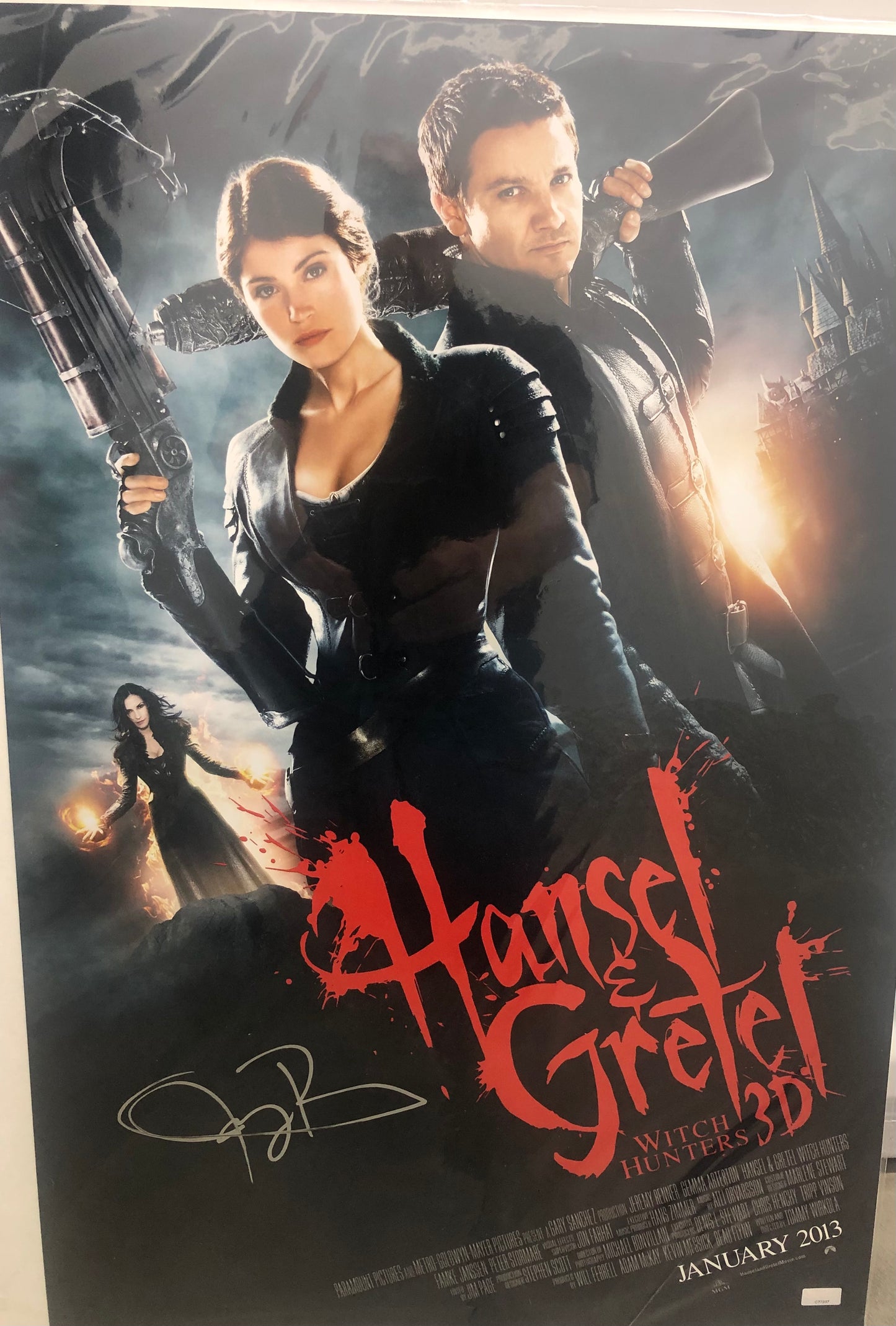 Jeremy Renner signed 18x24 Hansel & Gretel Witch Hunters poster