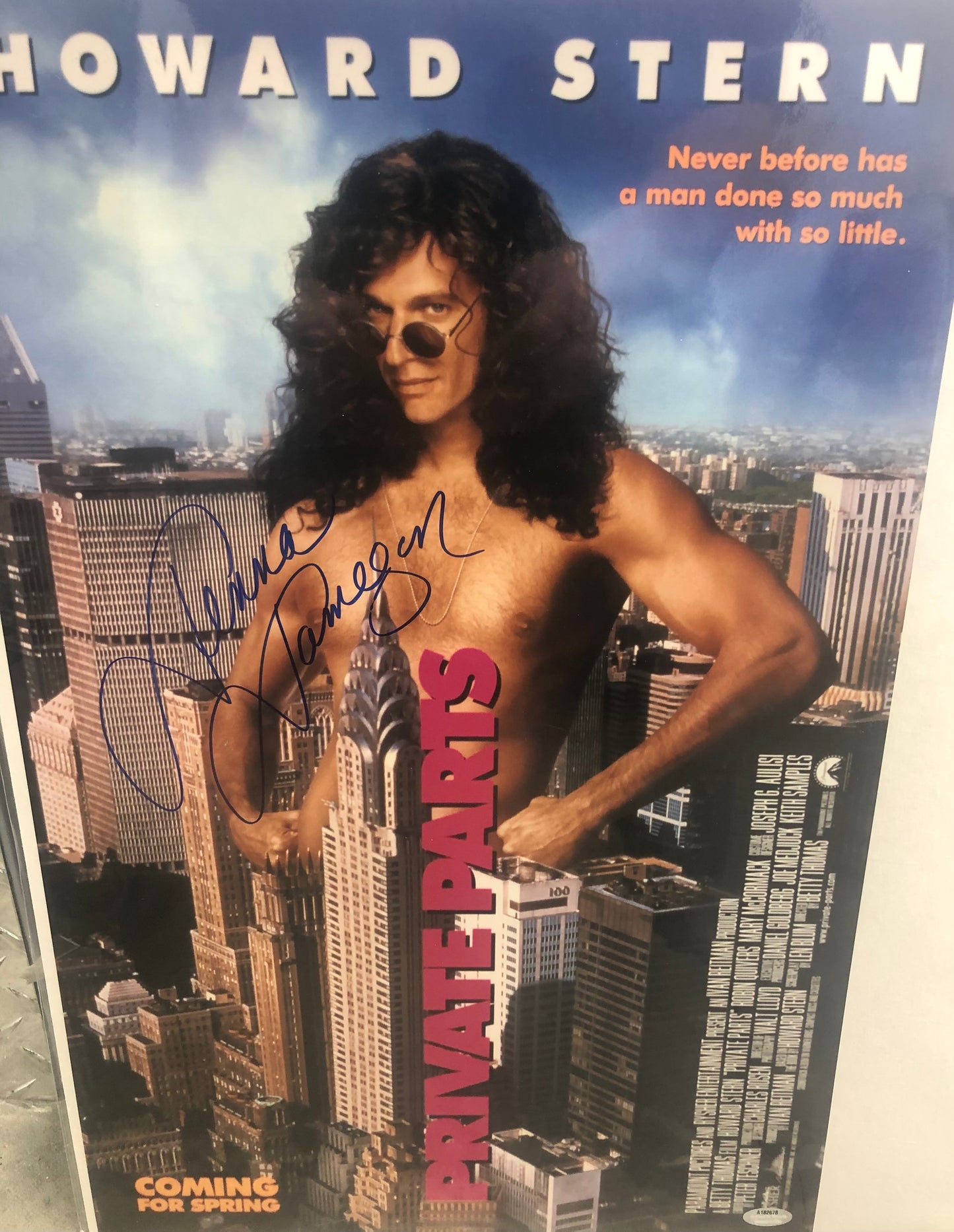 Jenna Jameson signed "Howard Stern's Private Parts" 11x17 poster with Schwartz Sports cert