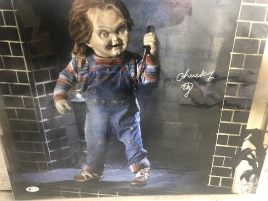 Ed Gale Autographed Child's Play Chucky 16x20 BAS COA