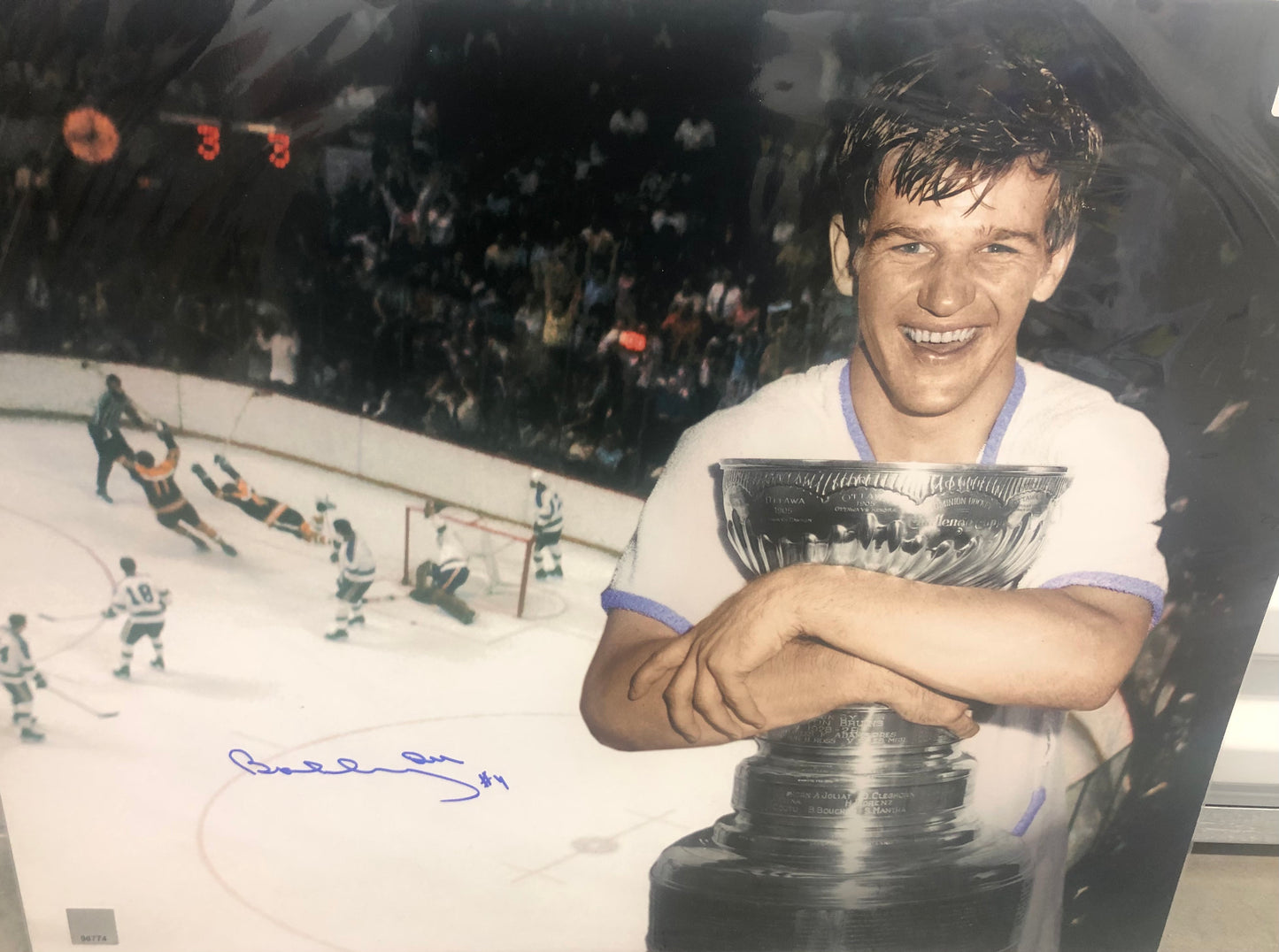 Bobby Orr signed 16x20  THE GOAL collage with Great North Road cert