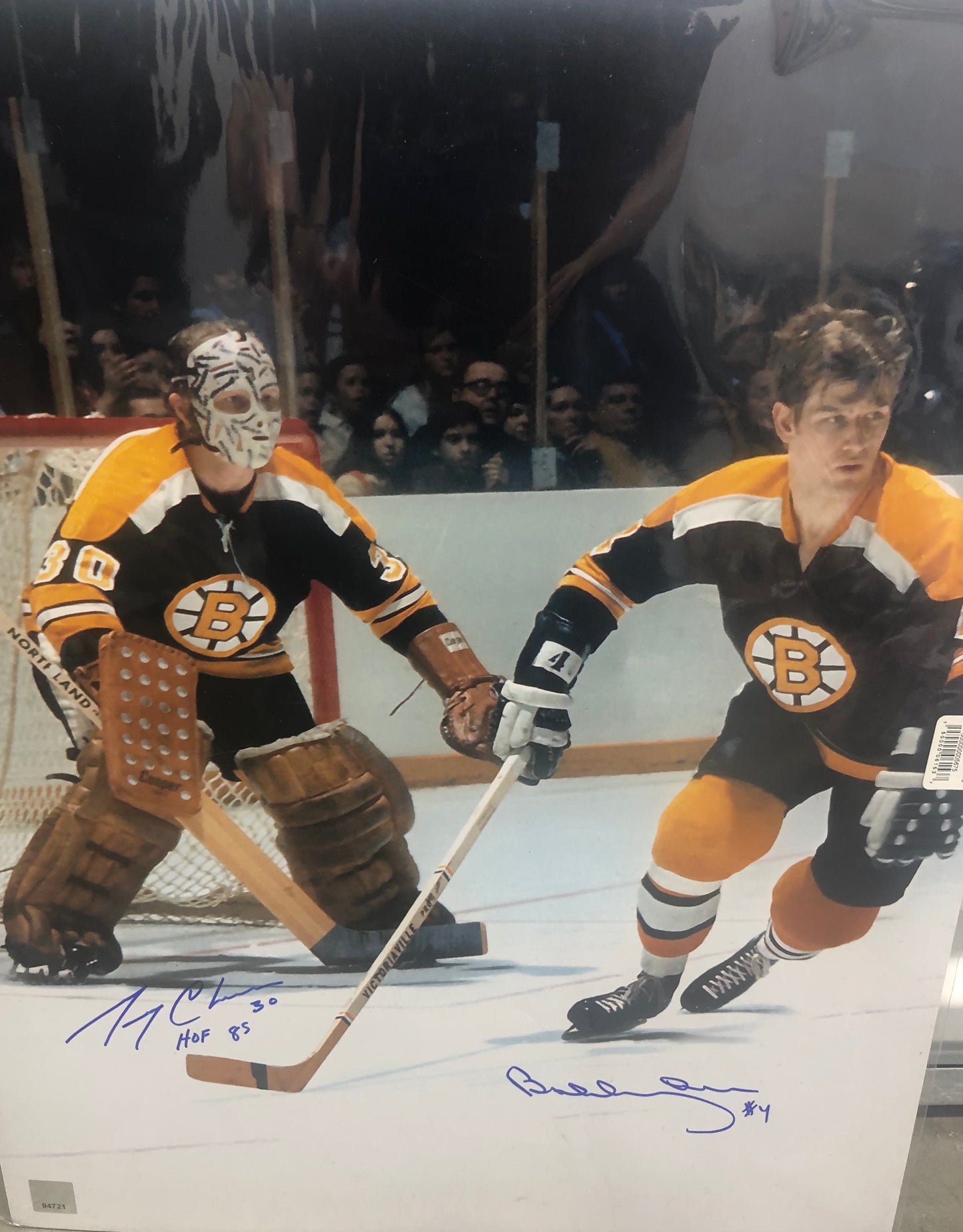 Bobby Orr & Gerry Cheevers dual signed 16x20 with Great North Road cert