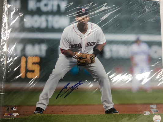 Rafael Devers signed 16x20 Red Sox with Fanatics and MLB Cert