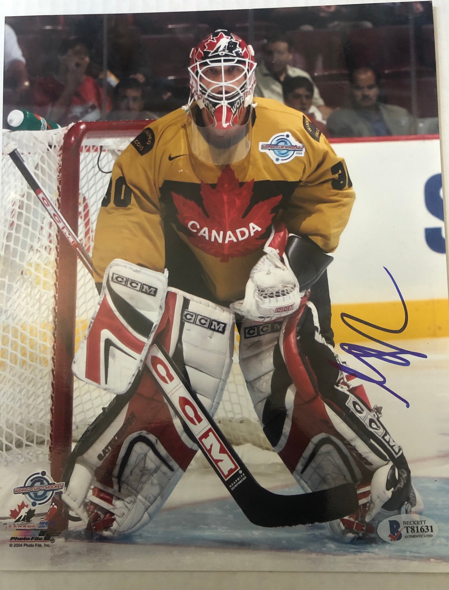 Martin Brodeur signed Team Canada 8x10